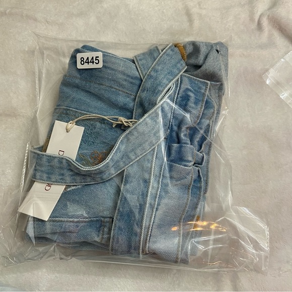 New! Driftwood paperbag embroidered high waisted rise jean shorts 28445 - Picture 10 of 10